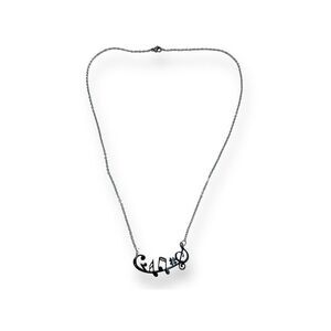 Music Notes Link Pendant Fashion Necklace Silver Plated Lobster Claw Clasp 18"